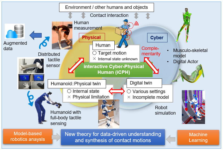 Interactive cyber-physical human: Generating contact-rich whole-body motions