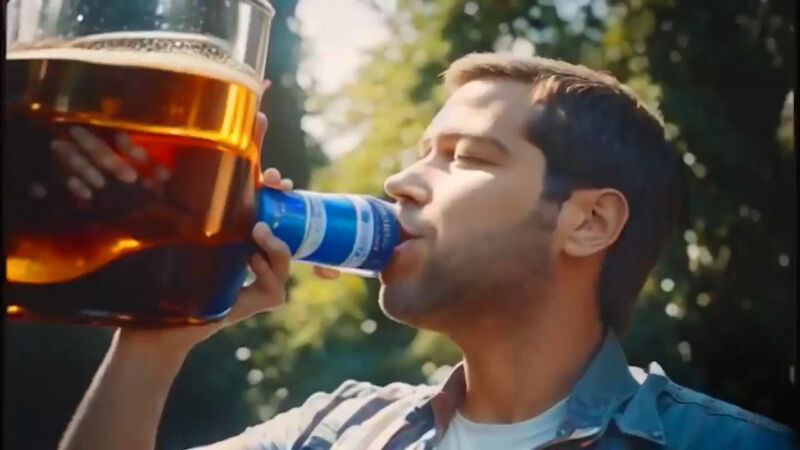 AI-generated beer commercial contains joyful monstrosities, goes viral