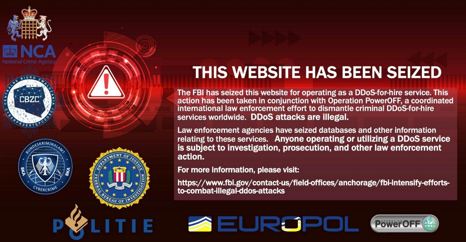 FBI seized 13 domains linked to DDoS-for-hire platforms