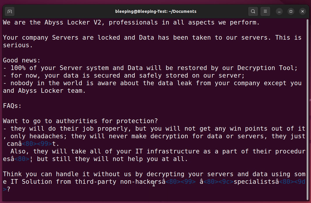 Now Abyss Locker also targets VMware ESXi servers