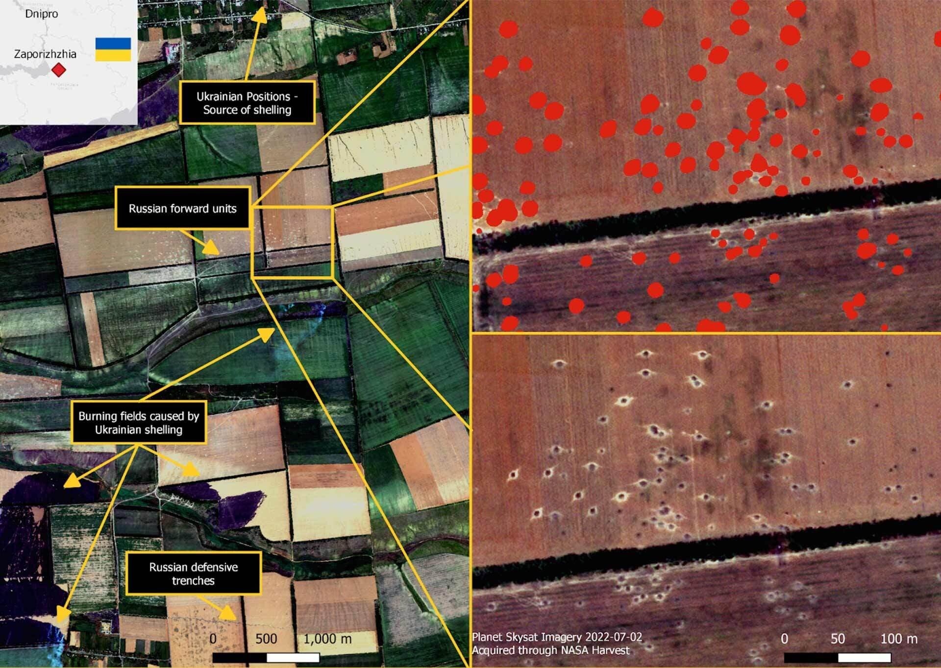 Unexploded ordnance is scattered across Ukraine’s front lines, so researchers are mapping hot spots with AI