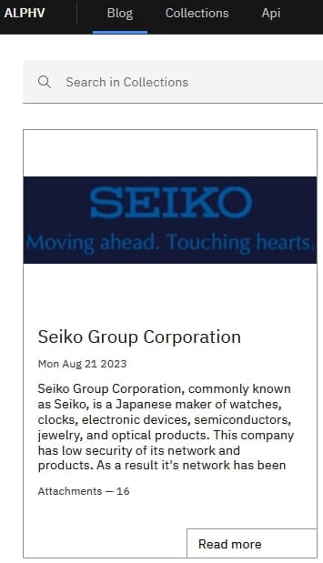 BlackCat ransomware group claims the hack of Seiko network